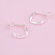 Silver Square Little Hoop Earrings