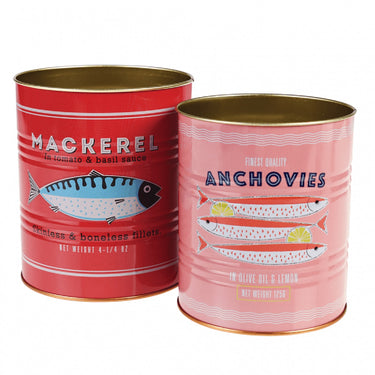 Fish Metal Storage Tins Set of Two