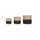 Set of 3 Black and Natural Jute Plant Pots