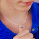 Sterling Silver Acorn and September Sapphire Birthstone Charm Necklace