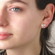 Sterling Silver Guardian Angel Earrings shown in close up on model