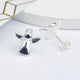 Sterling Silver Guardian Angel Earrings shown in close up shot