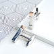 Silver wedding day bar cufflinks with rose gold tips. 