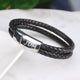 Personalised Men's Double Leather Plait Bracelet