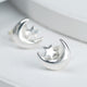 Sterling Silver Moon and Star Stud Earrings