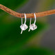 Tiny Sterling Silver and Crystal Hoop Drop Earrings