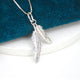 Personalised Sterling Silver Curved Double Feather Necklace