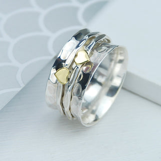 Devotion Heart Sterling Silver Spinning Ring