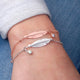 Sterling Silver and Rose Gold Vermeil Double Feather Bracelet