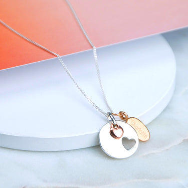 Personalised Double Heart Necklace