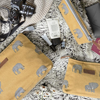 Elephant Canvas Make Up Bag