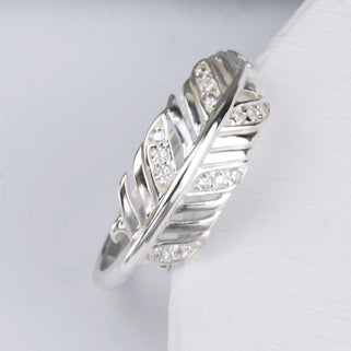 Slim Sterling Silver Feather Ring