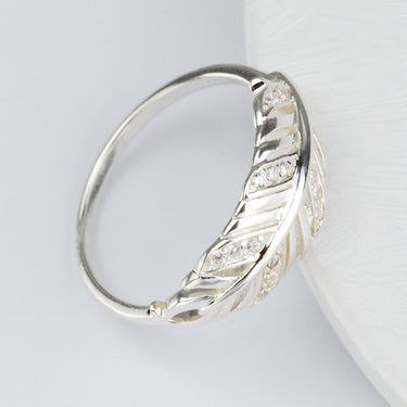 Slim Sterling Silver Feather Ring