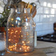 Copper battery fairy lights in a glass jar