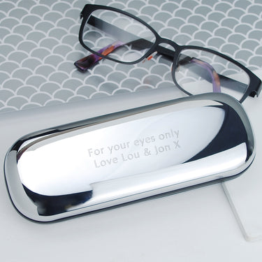 Chrome Glasses Case with Personalised Message 