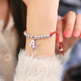Personalised Glitter Star Suede Friendship Bracelet