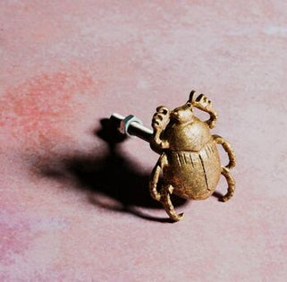 Gold Scarab Beetle Drawer Knob