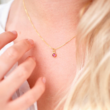 Gold Vermeil Sterling Silver Mini Birthstone Charm Necklace