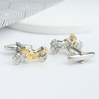 Gold and Silver Coloured Motorbike Cufflinks