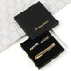 Tie slide and cuffinks set in black Penelopetom gift box.