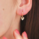 Gold Vermeil Heart Drop Hoop Earrings