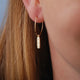 Gold Vermeil Cz Starburst Bar Hoop Earrings