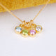 Personalised Gold Family Birthstone Necklace