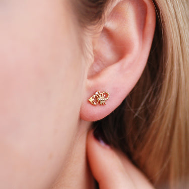 Sterling Silver Gold Vermeil Zodiac Stud Earrings