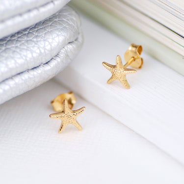 Mini 18ct Gold Starfish Stud Earrings