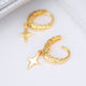 18ct Gold Textured Hoop and Star Huggie Earrings