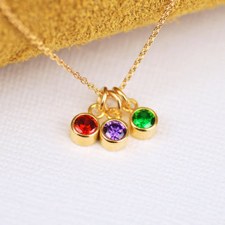 Personalised Gold Family Birthstone Necklace