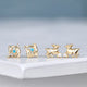 Sterling Silver Gold Vermeil Zodiac Stud Earrings