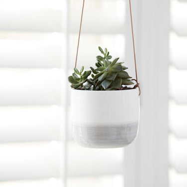 Ripple Grey and White Hanging Pot