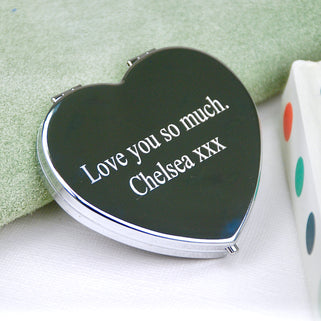 Personalised Bridesmaid's Heart Compact Mirror