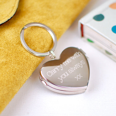 Personalised Heart Locket Keyring