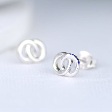 Sterling Silver Tiny Hug Stud Earrings