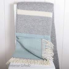 Illusion Panel Grey and Duck Egg Throw