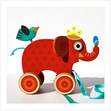 Indy Wooden Pull-Along Elephant
