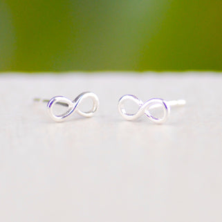 Sterling Silver Mini Infinity Studs