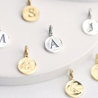 Sterling Silver Initial Letter Disc Charms