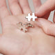 Personalised 'Missing Piece' Jigsaw Cufflinks. Left cufflink with 