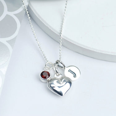 Girl's Personalised Sterling Silver Heart Necklace