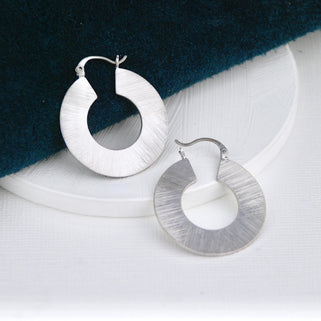 Silver Plated Coco Creole Hoop Earrings