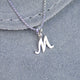 Girl's Sterling Silver Personalised Silver Script Initial Necklace