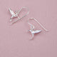 Sterling Silver Mini Hummingbird Drop Earrings
