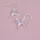 Sterling Silver Mini Hummingbird Drop Earrings