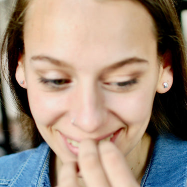 Sterling Silver Mismatched Shells Stud Earrings