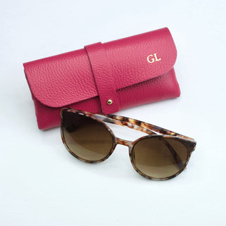 Personalised Monogram Leather Glasses Case