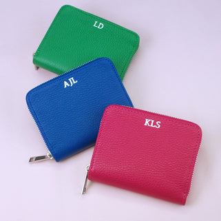 Personalised Monogram Small Leather Square Purse