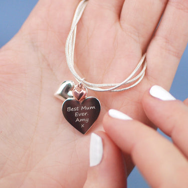 Personalised Love You Mum Heart Bracelet